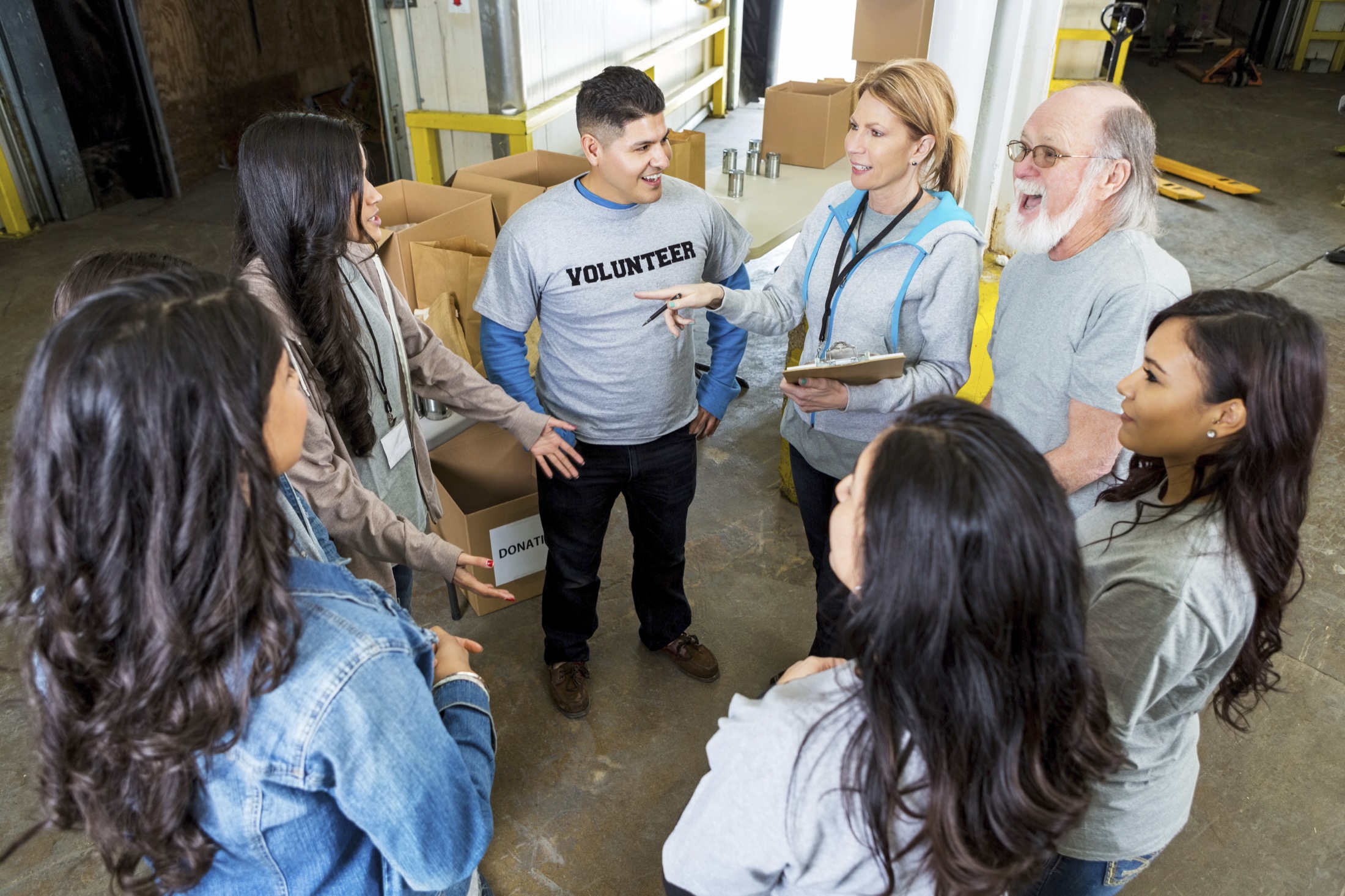 Volunteers working together in the community